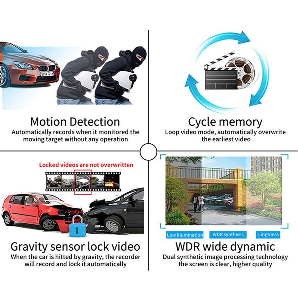 Máy quay hành trình Full HD 1080P DVR màn hình 3" góc chiếu rộng 170 độ có mắt nhìn đêm | BigBuy360 - bigbuy360.vn