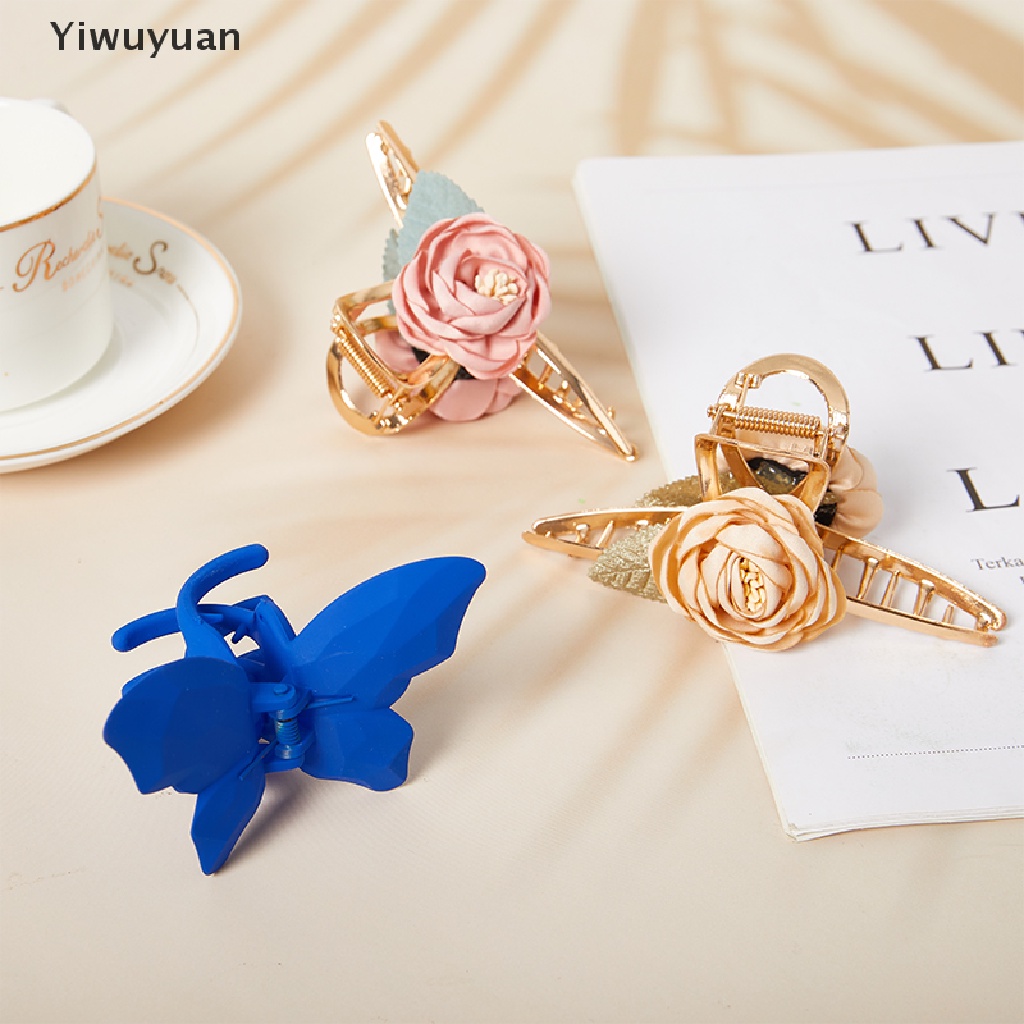 &lt; Yiwuyuan &gt; Kẹp Tóc Móng Vuốt Hoa Tulip Cá Mập Hoa Trà Mùa Hè Giảm Giá