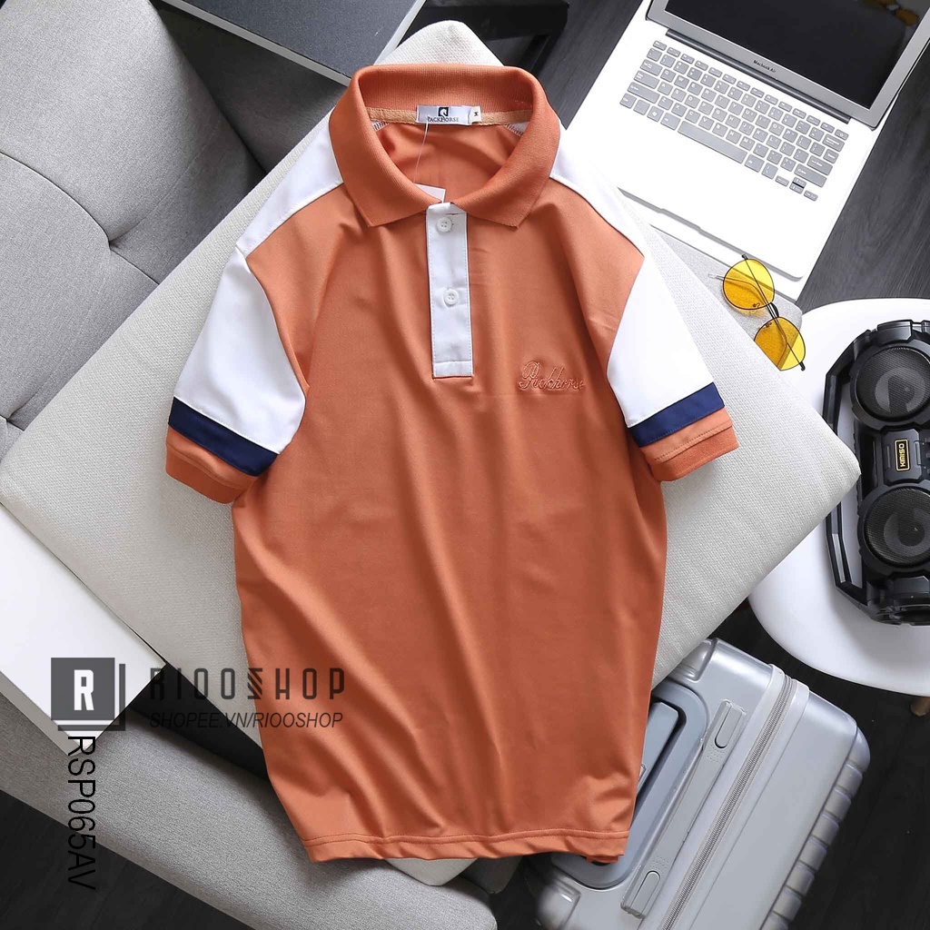 Áo polo form rộng nam, áo phông nam có cổ polo đẹp tay ngắn có size lớn big size phối 2 màu PH RSP065AV Riooshop | BigBuy360 - bigbuy360.vn