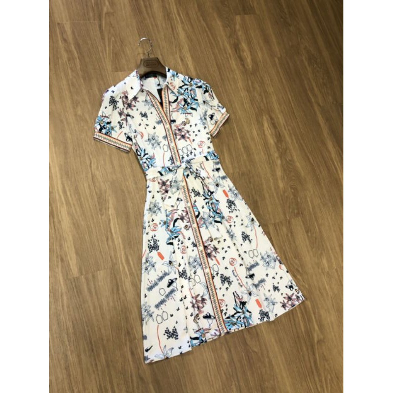 Đầm hoa hoa cột eo Tshop vnxk