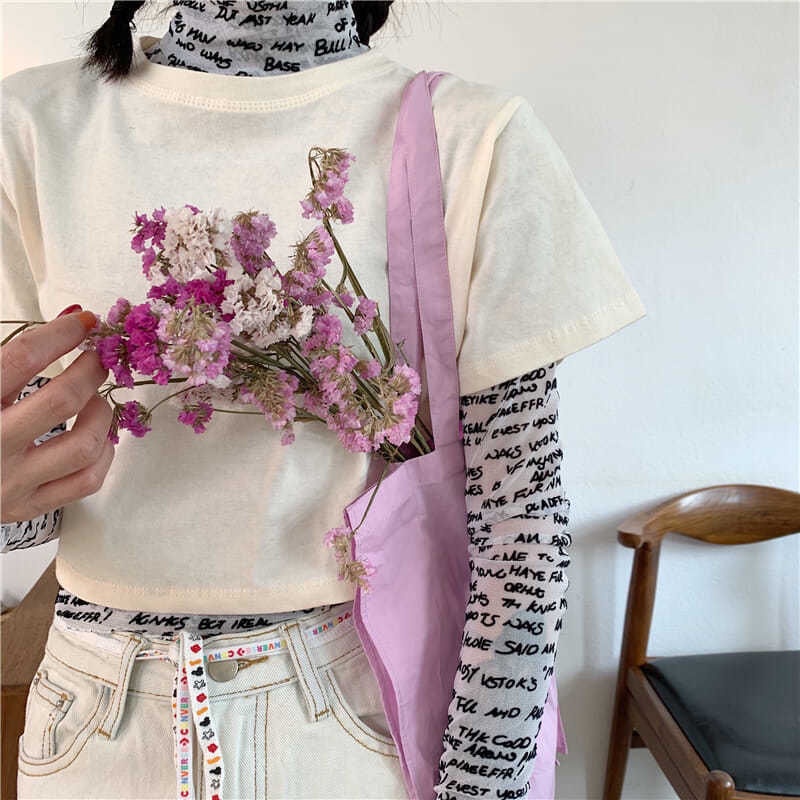 Áo Thun Mỏng Tay Dài Nhiều Lớp In Chữ Chống Nắng Mùa Hè Cho Nữ