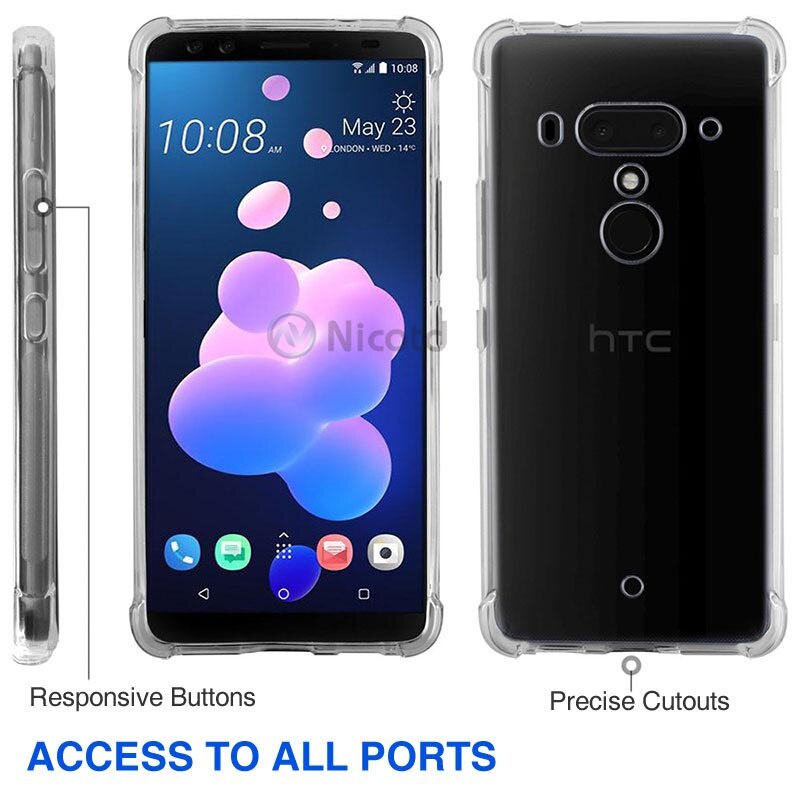 Ốp điện thoại silicon đệm khí chống sốc cho Htc U12 Plus Life U11 Desire 12s