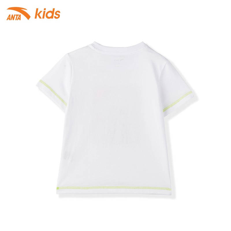 Áo phông thể thao bé trai Anta Kids W352129147-1, chất cotton co giãn 4 chiều, thấm hút mồ hôi nhanh