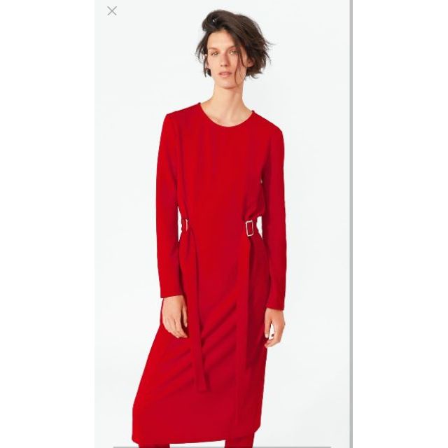 Váy zara màu đỏ auth newtag cực sang