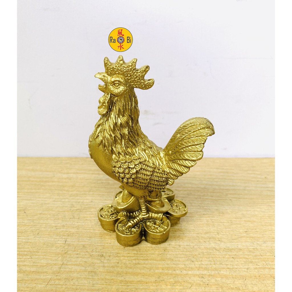 Gà Đồng Vàng Chữ Phúc - Tượng Đồng Phong Thủy