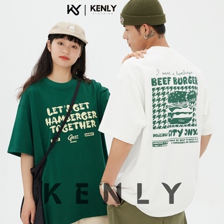 Áo thun tay lỡ green phông Unisex nam nữ 100% Cotton oversize form rộng KENLY