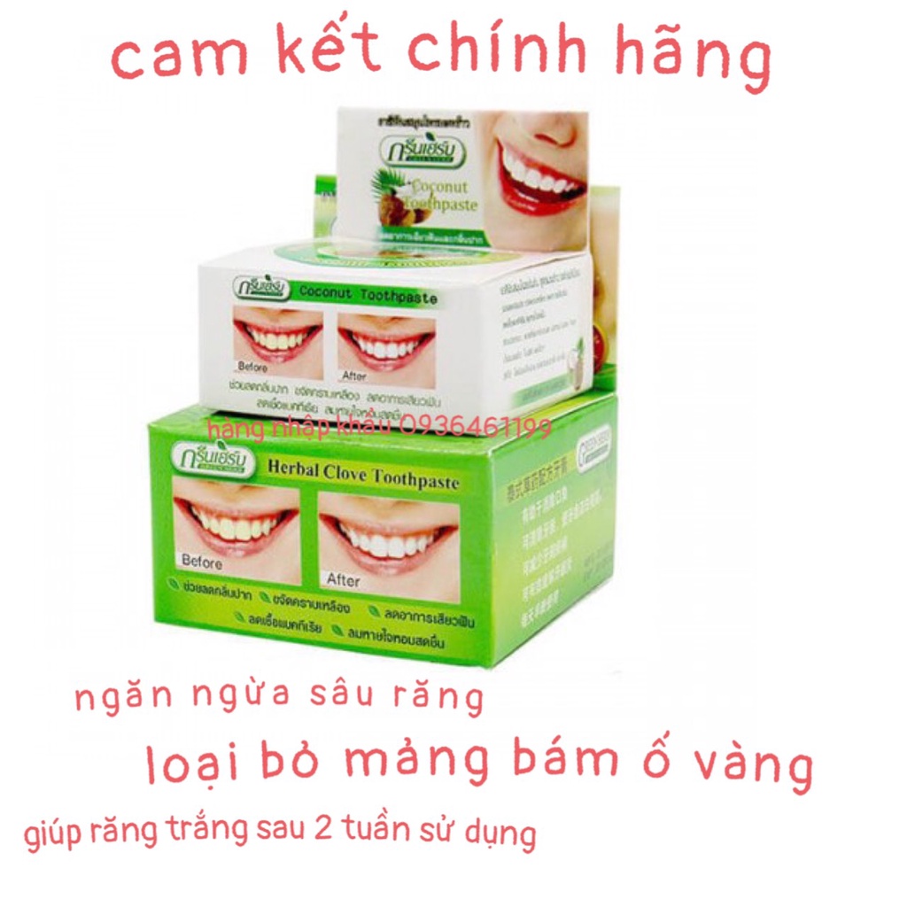 Kem trắng răng Green Herb Thái Lan 25g tặng kèm hộp nhỏ