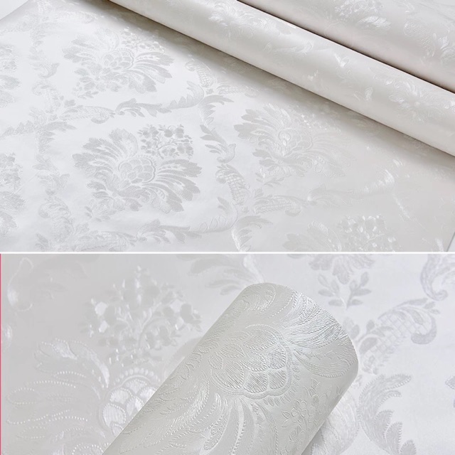 10 m giấy dán tường hoa văn nổi 3D keo sẵn khổ 60cm