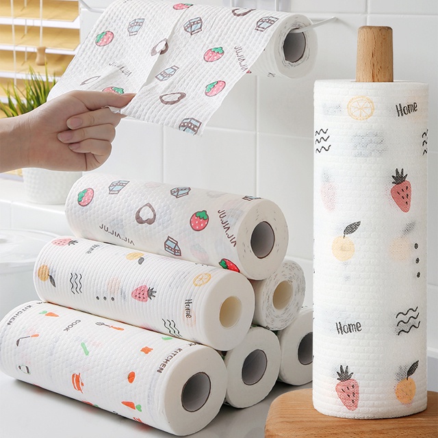 Cuộn Khăn Lau Chén Dĩa Nhà Bếp Dùng Một Lần Đa Năng Có Thể Tái Sử Dụng