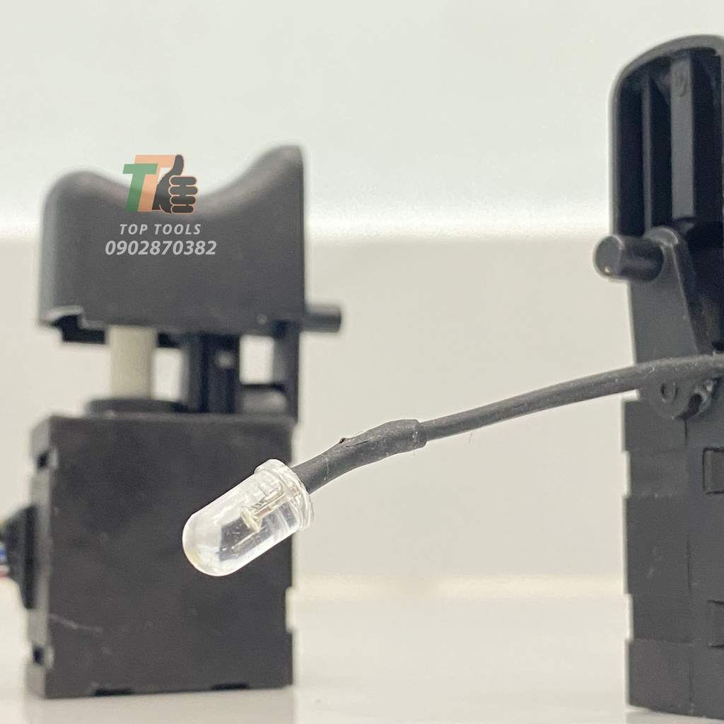 Công tắc máy khoan pin, cò máy khoan pin, máy siết bulong có điều tốc có gắn đèn led