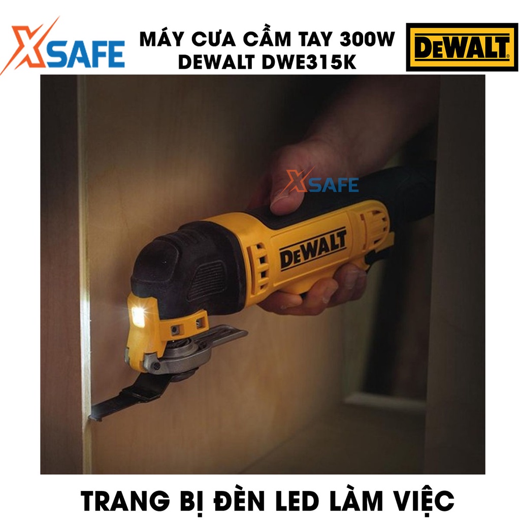 Máy cưa cầm tay 300W DEWALT DWE315K Máy cưa DeWalt chế độ điều tốc trang bị đèn LED, dùng cắt, chà nhám, đánh bóng