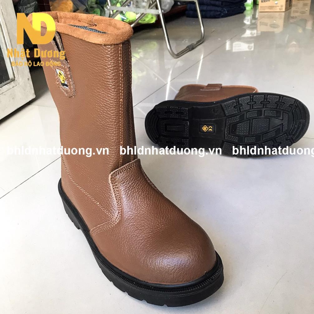 Ủng bảo hộ lao động nam Usafety đế chống đinh mũi chống dập ngón, Ủng da hàn dùng hàn xì -jhf*)
