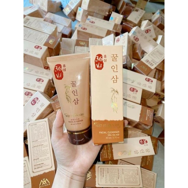 [chính hãng] sữa rửa mặt mật nhân sâm 36 vị+bông rửa mặt