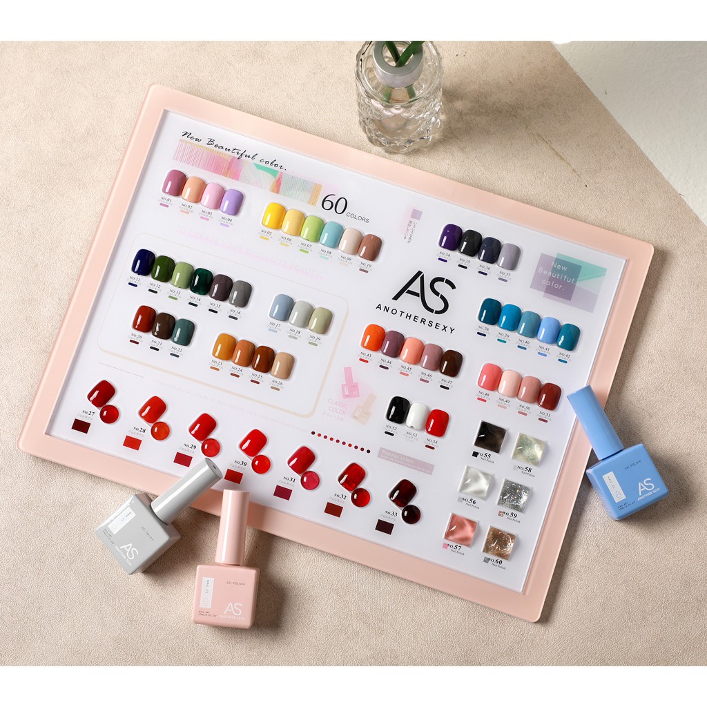 Sơn Gel AS chai Vuông mẫu mới Mã VM 41.45 ( Cam Kết Chính Hãng _ chọn màu tự do hơn 2000 màu)