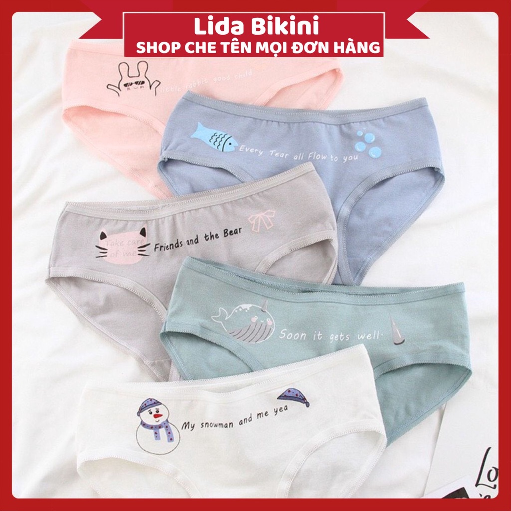 Quần Lót Nữ - Quần Lót Nữ Cotton kháng khuẩn mềm mại màu sắc trẻ trung hình Chibi dễ thương DAN STORE MÃ 026