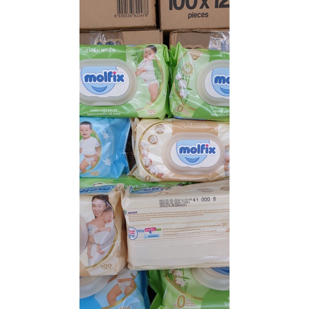 Khăn ướt molfix thiên nhiên  hộp 100 tờ