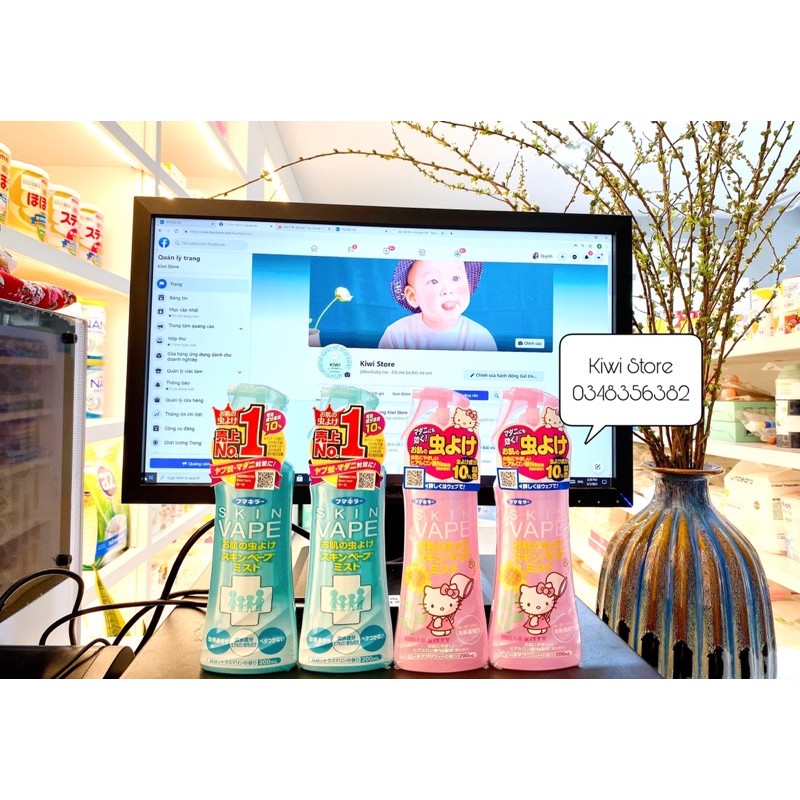 Xịt chống muỗi và côn trùng SKIN VAPE  Nhật Bản 200ml