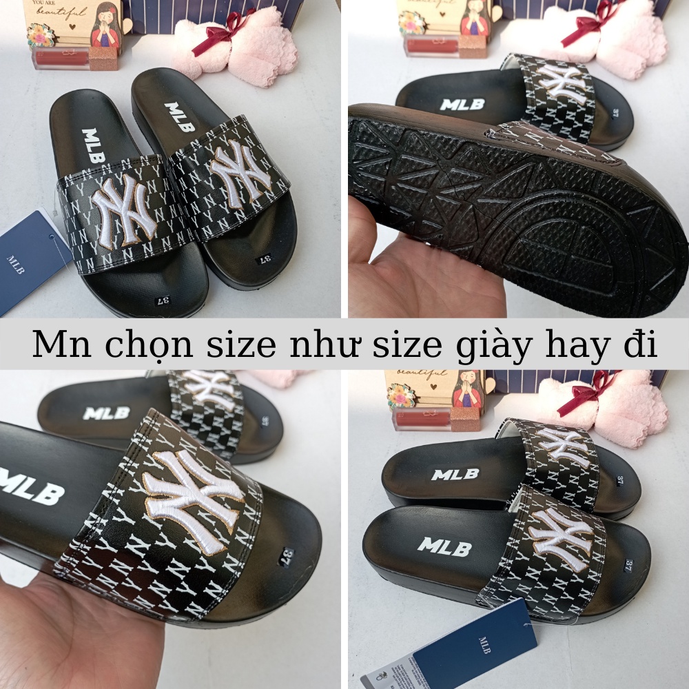 [FREESHIP + Sẵn hàng] Dép 𝐌𝐋𝐁 𝗡𝗬 Nhiều Màu Chữ Thêu Sắc Nét ❤️ Dép Mlb Ny Quai Ngang Nam Nữ