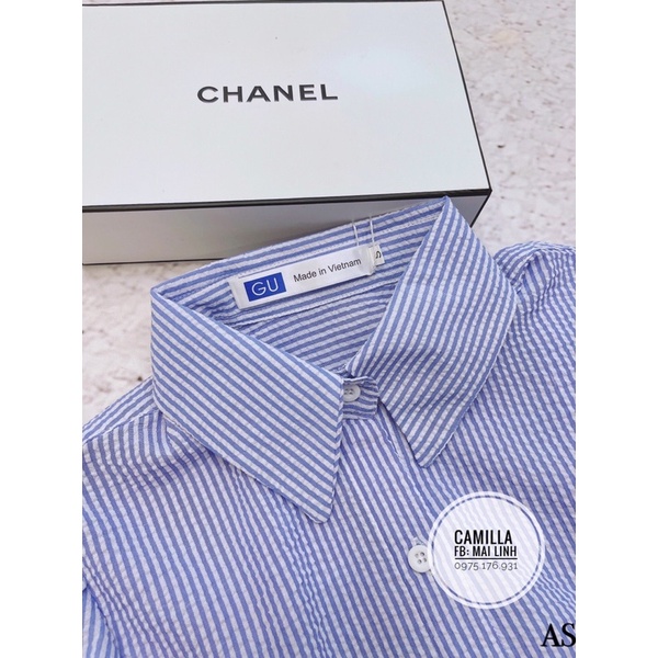 ⚡️BÁN SỈ⚡️Áo sơmi kẻ sọc xanh tay bồng | BigBuy360 - bigbuy360.vn