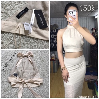 Croptop yếm chất lụa sang chảnh