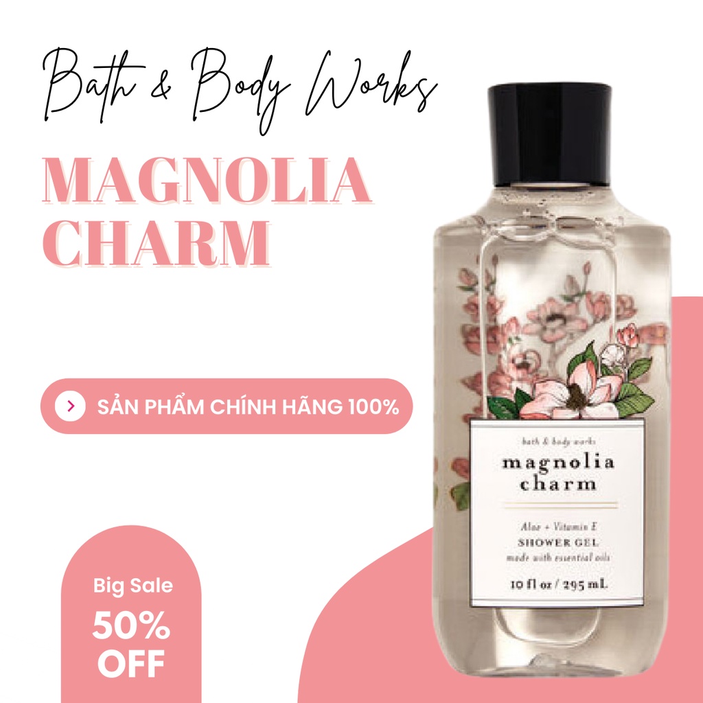 Sữa Tắm Bath Body Work Mangolia Charm Shower Gel Cho Làn Da Mịn Màng Thơm Ngát Chai 295ml
