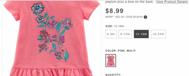 Áo Oshkosh bé gái.