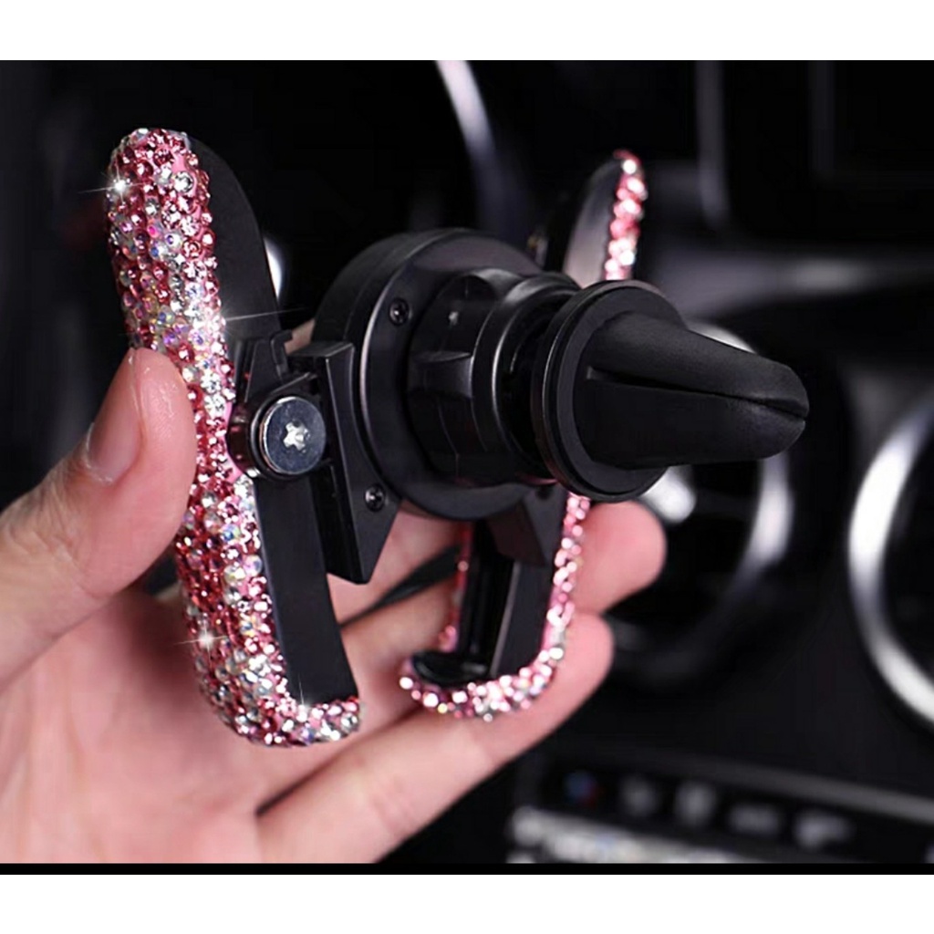 Kẹp điện thoại đính đá trên ô tô - Kẹp Cửa Gió Đính Đá