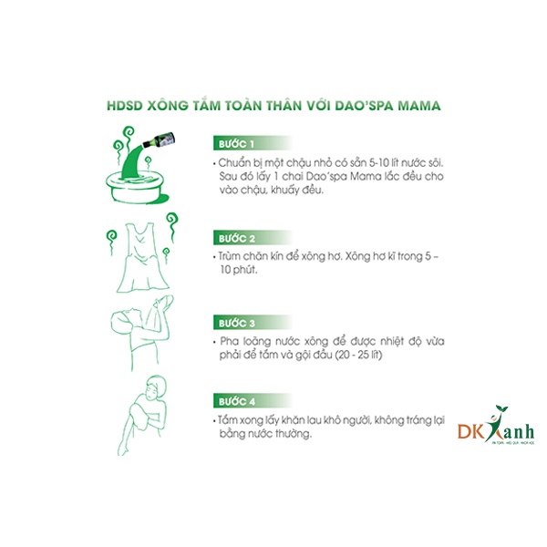 [CHÍNH HÃNG] Nước xông tắm thảo dược cho mẹ sau sinh Dao'spa mama (Hộp 3 lọ 200ml) - CTCP Dược Khoa - 100% thảo mộc