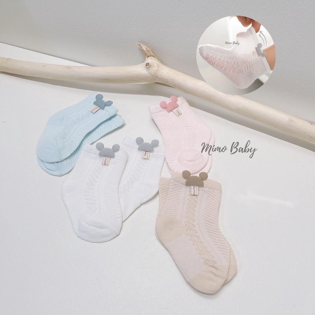 Tất lưới cao cổ gắn hình dễ thương cho bé T28 Mimo baby