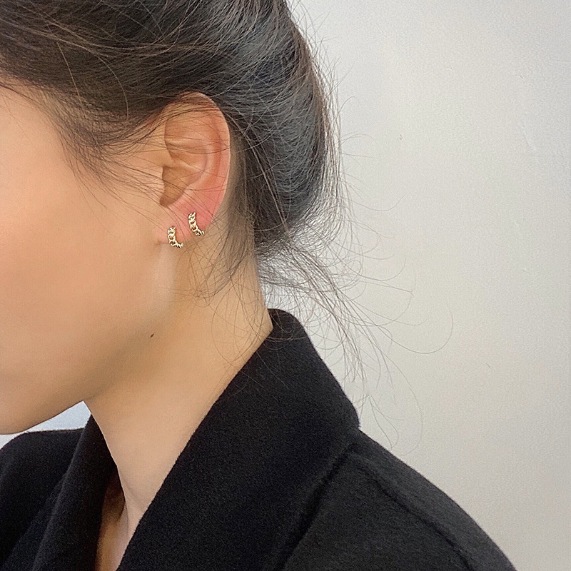 Khuyên tai bạc 925 tròn cá tính SHE BY SHE - K75