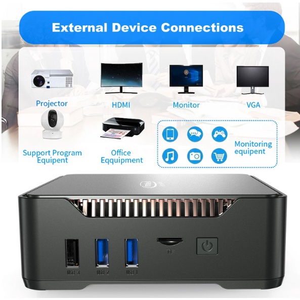 EuroOutlet 🔝 PC BOX Mini Hỗ trợ xuất 2 HDMI cùng lúc Intel® Gemini Lake J4125 Ram8G + 128Gb - tích hợp win 11Pro