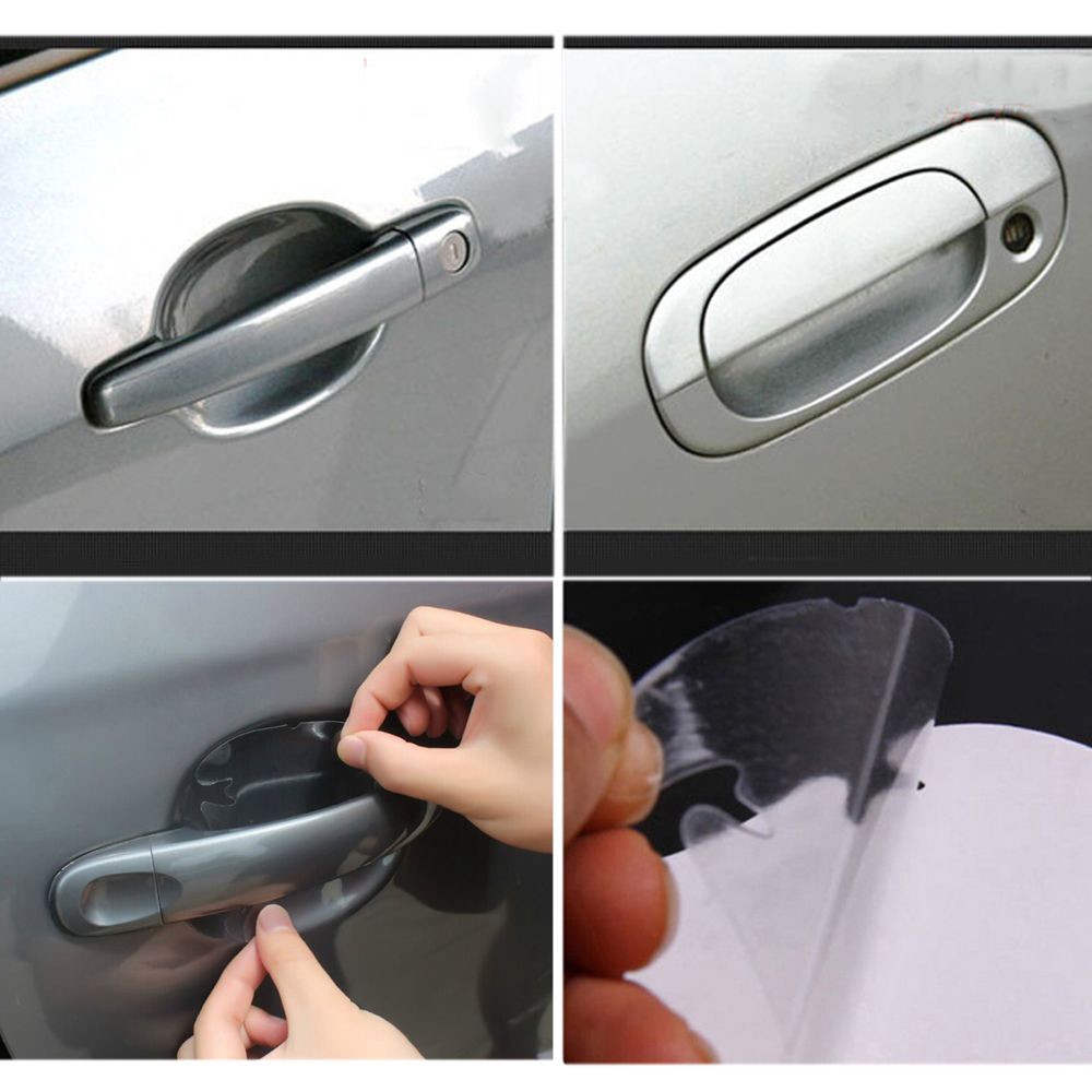 Bộ 8 Miếng Nhựa Trong Suốt Gắn Tay Cầm Cửa Xe Hơi