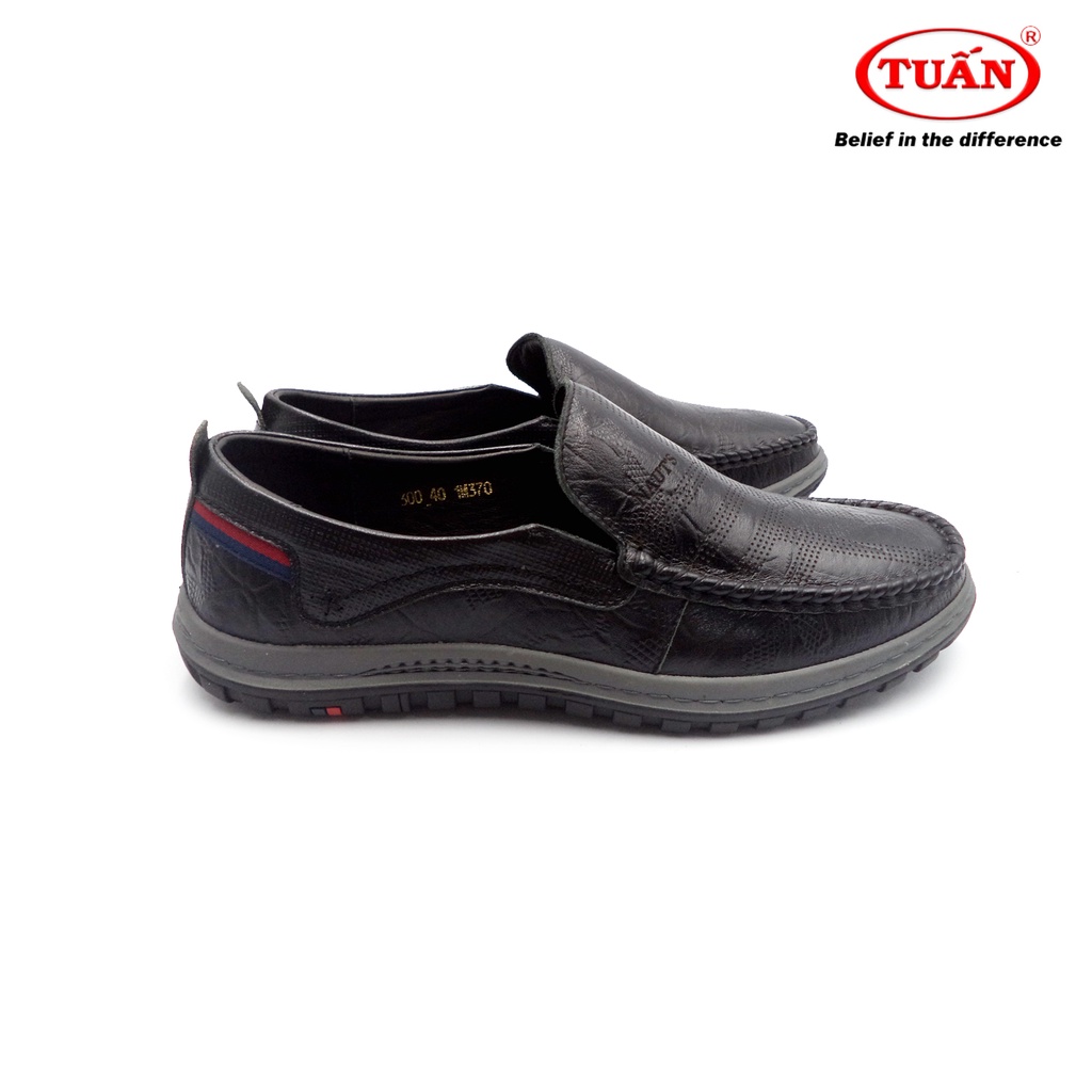 Giày da nam - giày mọi da bò tự nhiên đế cao su mềm mại thương hiệu giày Tuấn GXHU-300
