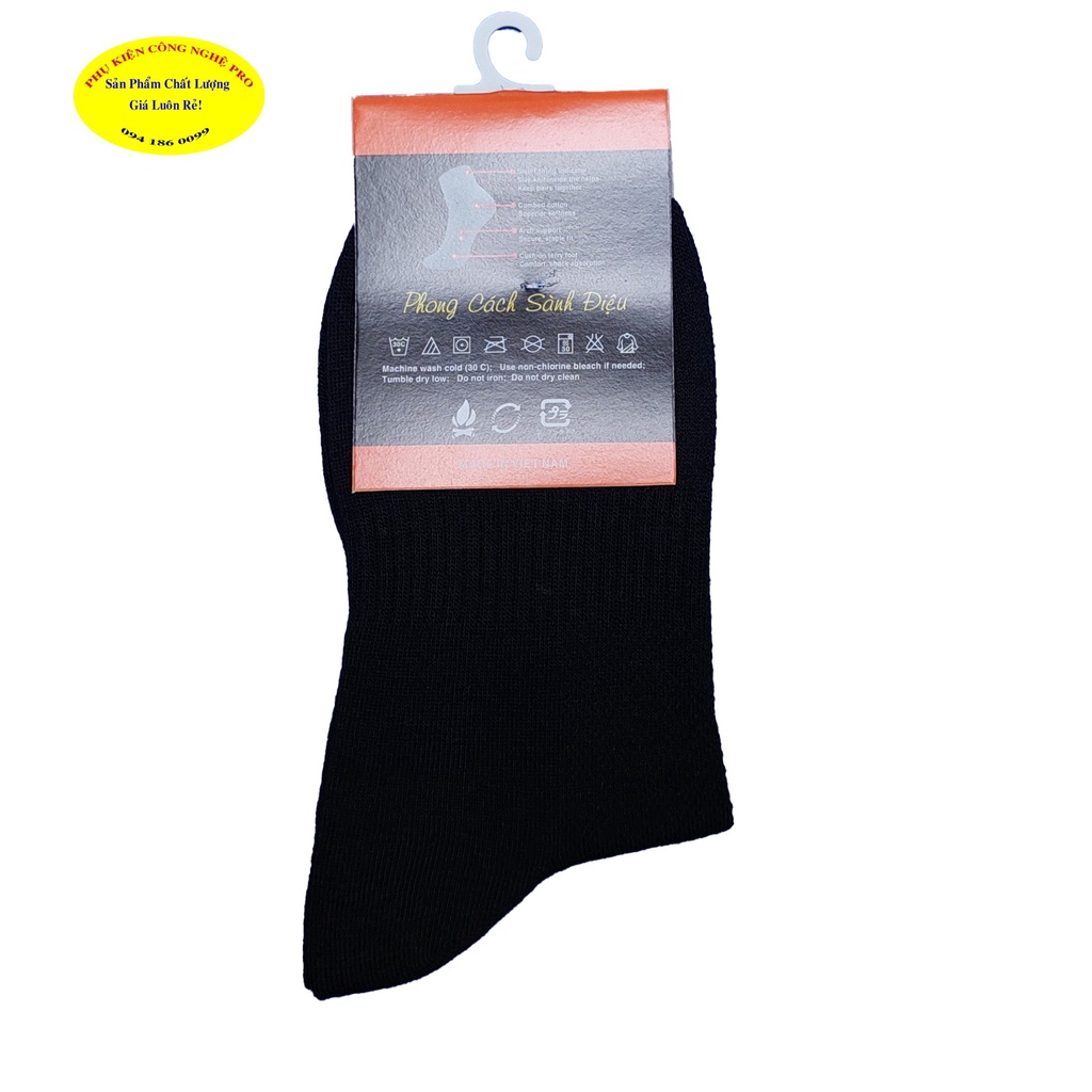 TẤT VỚ NAM Loại cổ cao Dài  33cm Không in chữ Thương hiệu HÀNG VIỆT SOCKS Chất liệu thun cotton, co giãn, Thoáng mát