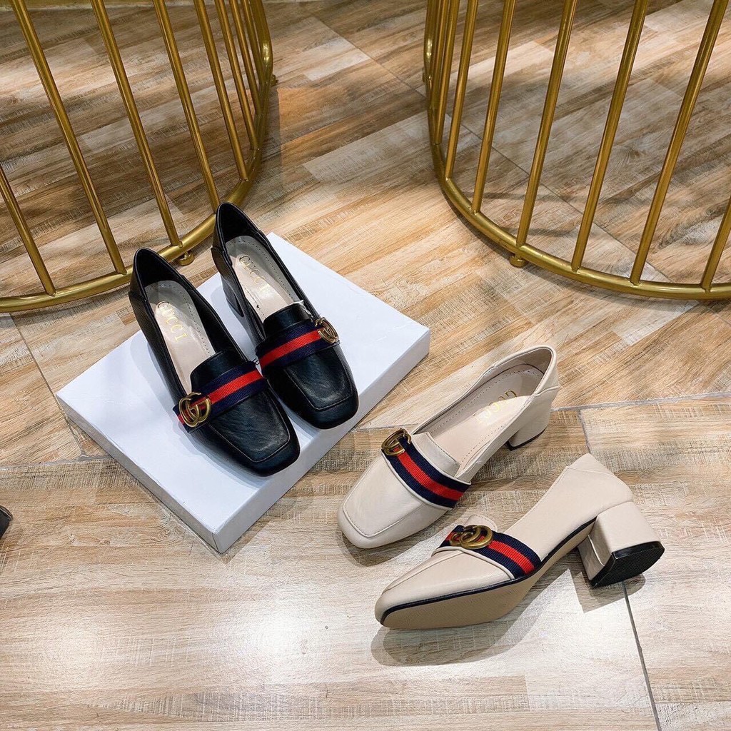 [ Ảnh Thật ] GIÀY CAO GÓT DA TRƠN GÓT TRỤ-HONASHOES | BigBuy360 - bigbuy360.vn