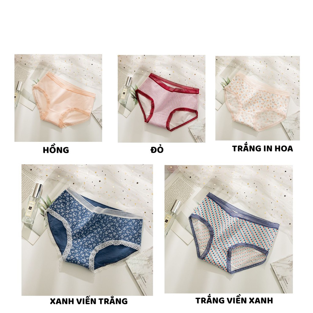 Quần Lót Nữ ❤️FREESHIP❤️ Quần lót Nữ Cotton cao cấp mềm mịn viền ren phối họa tiết nổi bật mẫu 0742 | BigBuy360 - bigbuy360.vn