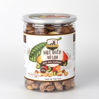 Hạt Điều Rang Muối Vỏ Lụa – Bazanland 450g