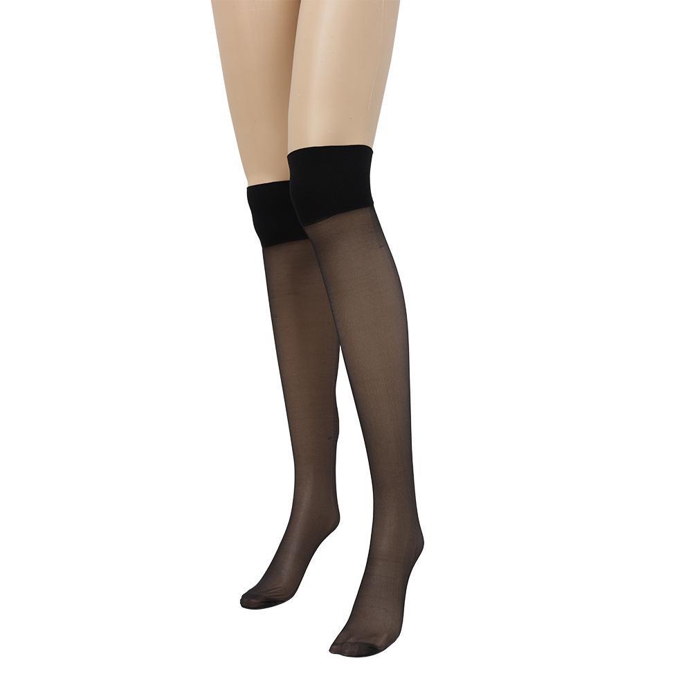 Tất Lụa Trong Suốt Dài Đến Đầu Gối Màu Trắng Đen Đỏ Cho Nữ