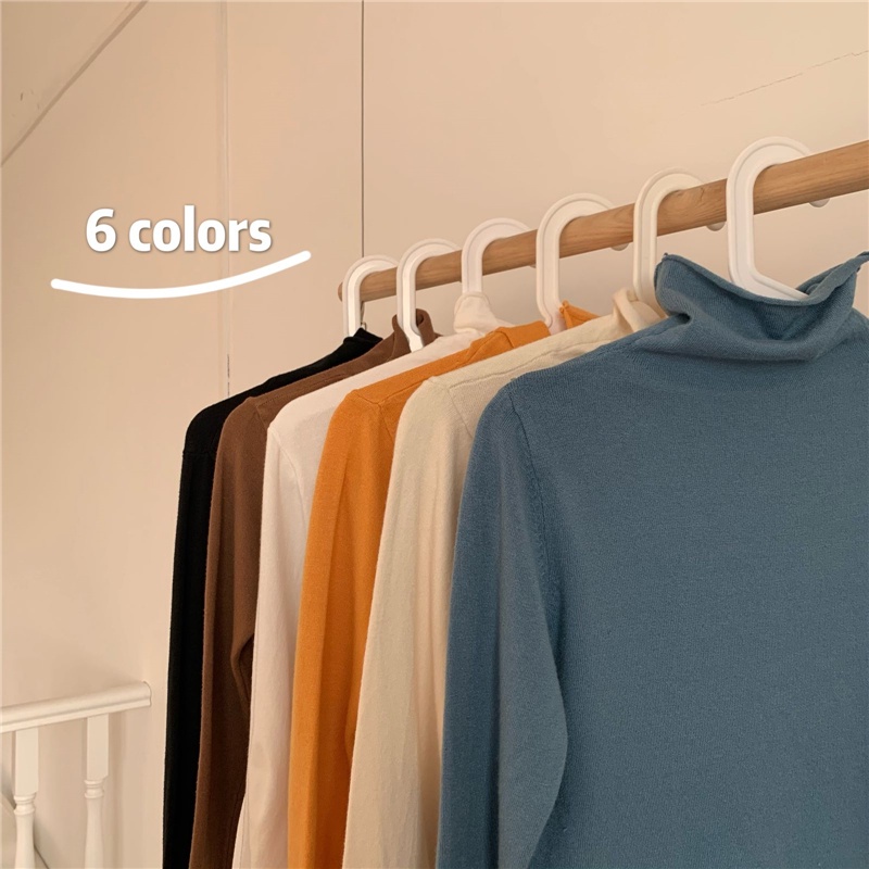 Áo dệt kim cổ cao phong cách thanh lịch thời trang thu đông