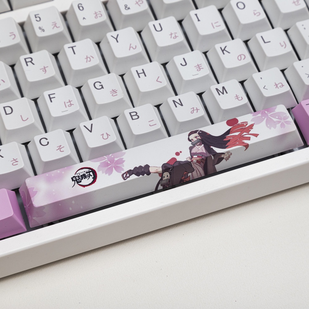 135 Phím Kamado Nezuko Keycaps Cherry Profile Demon Slayer Pink Anime PBT Dye Sub Bàn phím cơ học Keycap
