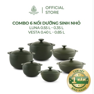 Combo 4 và 6 Nồi Dưỡng Sinh Sứ Minh Long Size Nhỏ Chính Hãng