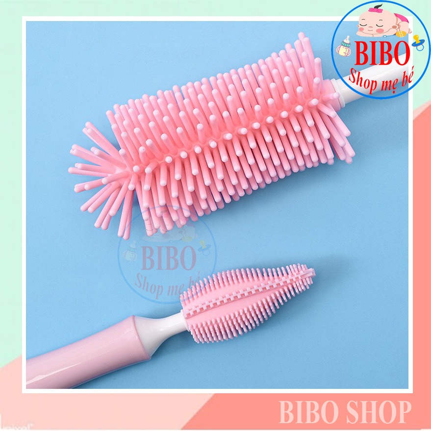 Bộ cọ bình sữa Silicone cao cấp 3 chi tiết làm sạch dễ dàng an toàn cho bé