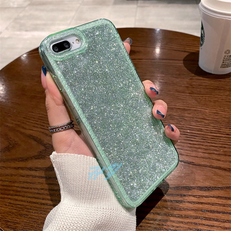 Ốp Điện Thoại Mềm Trong Suốt Chống Sốc Phối Kim Tuyến Cho iPhone 6 6s 7 8 Plus SE 2022 2020 X XR Xs Max