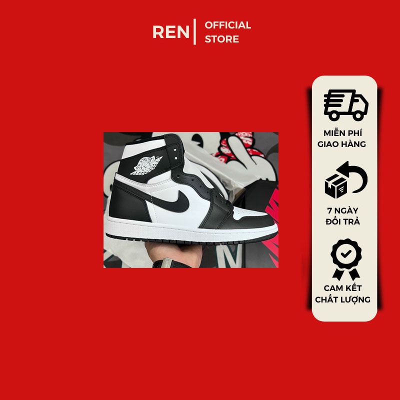 [RenStore] Giày Jordan 1 High Black White Sieu Cap 🔥