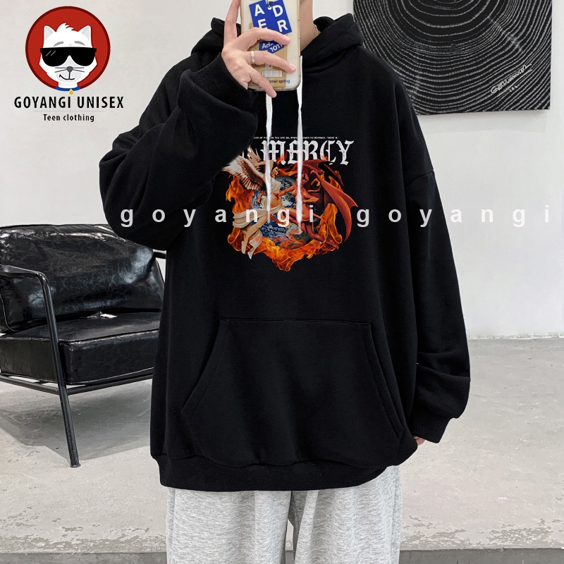 Áo Hoodie GYG Unisex Gothic DevilvsAngel Form Rộng Oversize Phong Cách Hàn Quốc