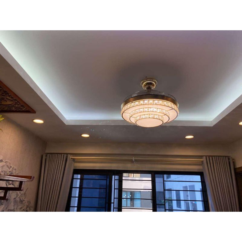 Quạt trần đèn giấu cánh 6 số, động cơ DC tiết kiệm điện, mẫu mã đa dạng