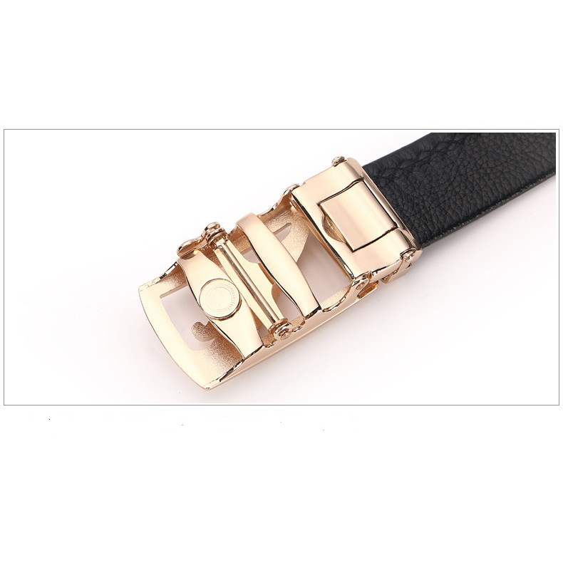 Thắt Lưng Dây Nịt Nam Da Bò 2 Lớp Khóa Tự Động Cao Cấp - Khóa Đồng Hình Báo vồ trạm 3D - Uy Quyền - Dũng Mãnh