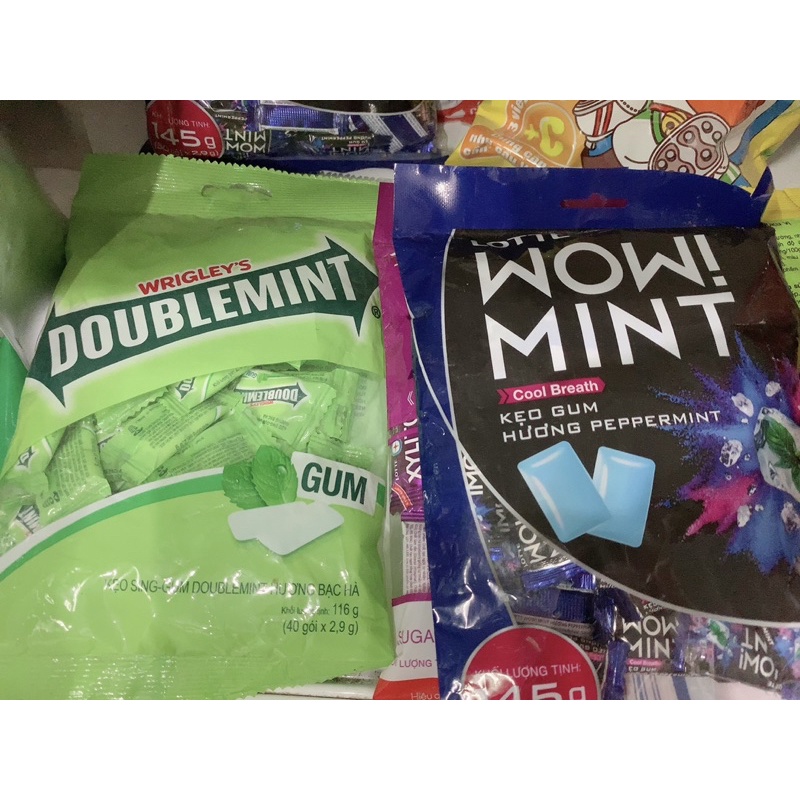 Kẹo Gum không đường Doublemint & Xylitol gói 145g đủ vị