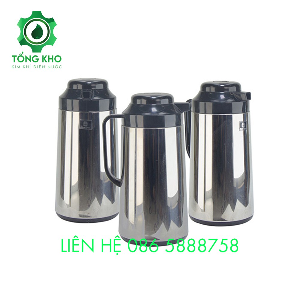 Phích đựng nước nóng 1 lít Rạng Đông INOX cao cấp có nút ấn - Tổng kho kim khí điện nước 1040ST2