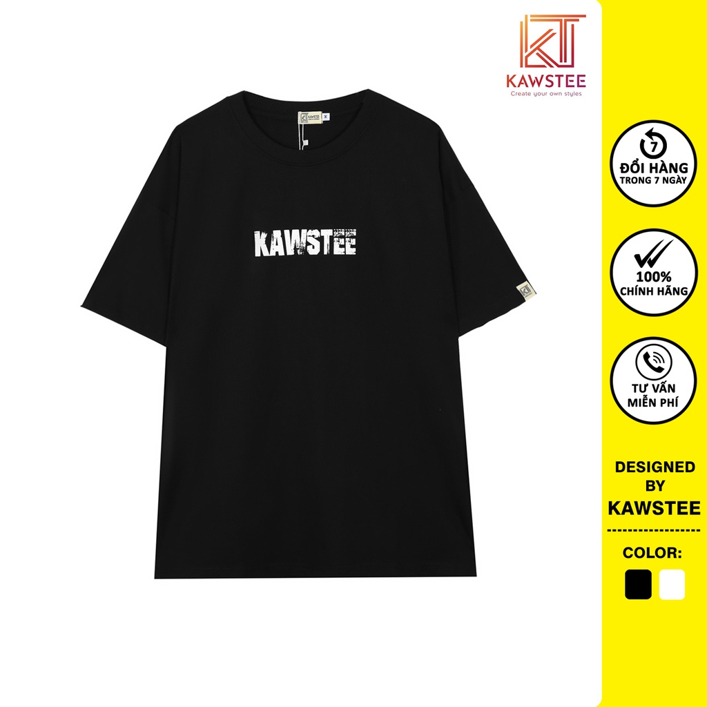 Áo thun Unisex KAWSTEE tay lỡ nam nữ form rộng oversize áo phông in hình KAWSTEE cá tính
